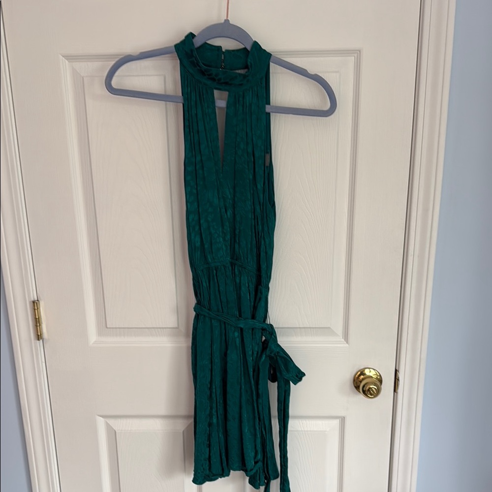 Elegant Teal Sleeveless Dress